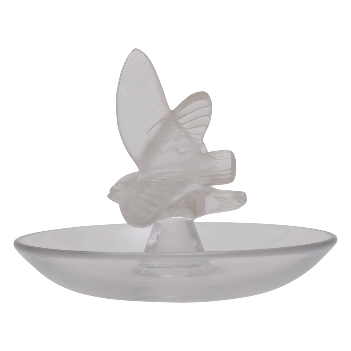 Glass dove ring dish