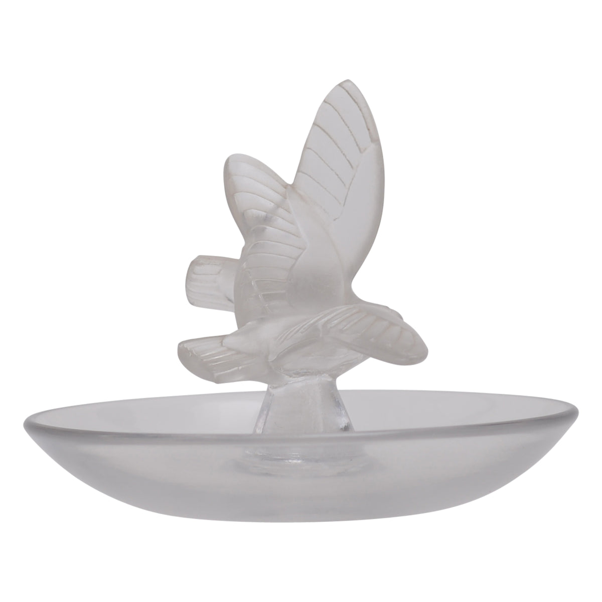 Glass dove ring dish