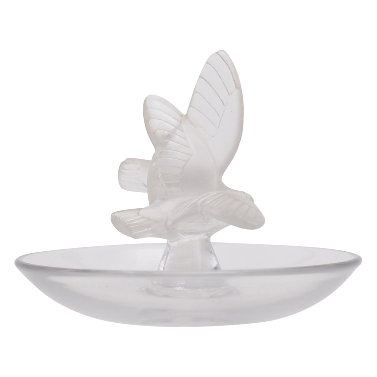 Glass dove ring dish