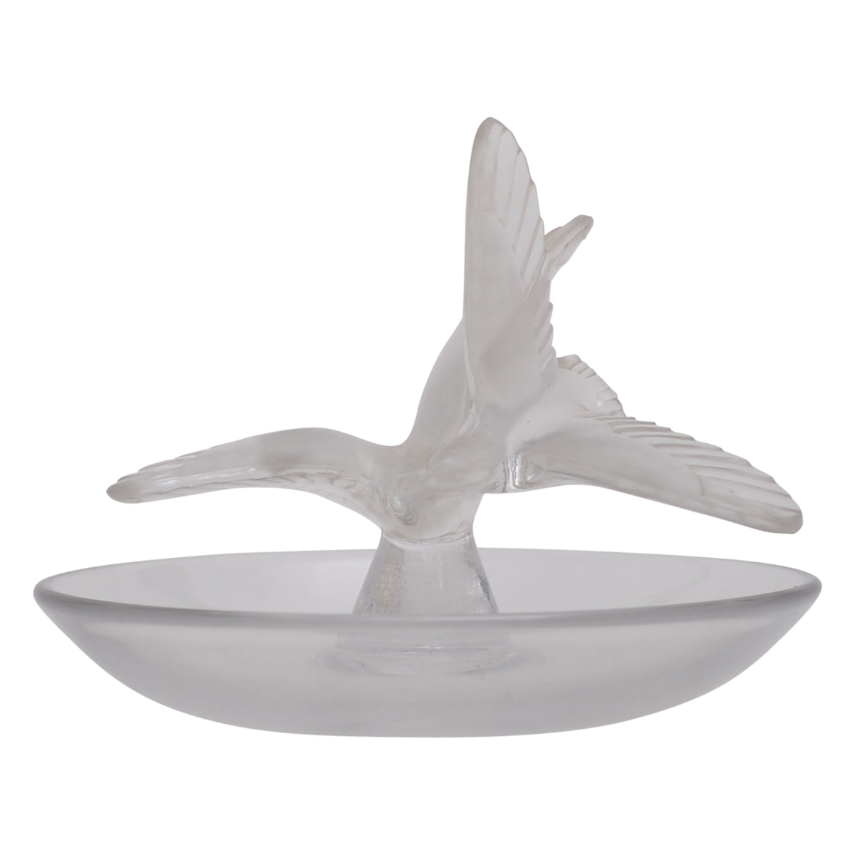 Glass dove ring dish