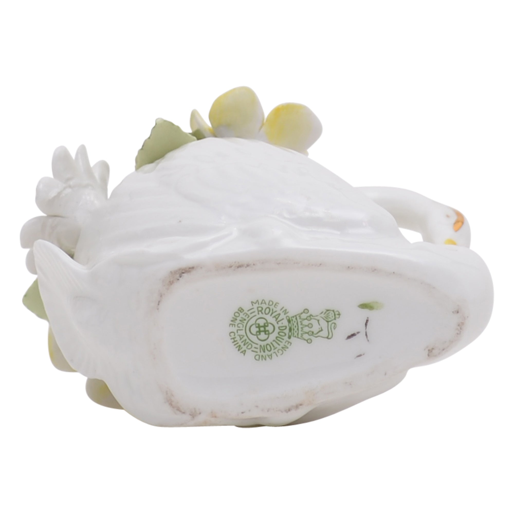 Swan with flowers sculpture