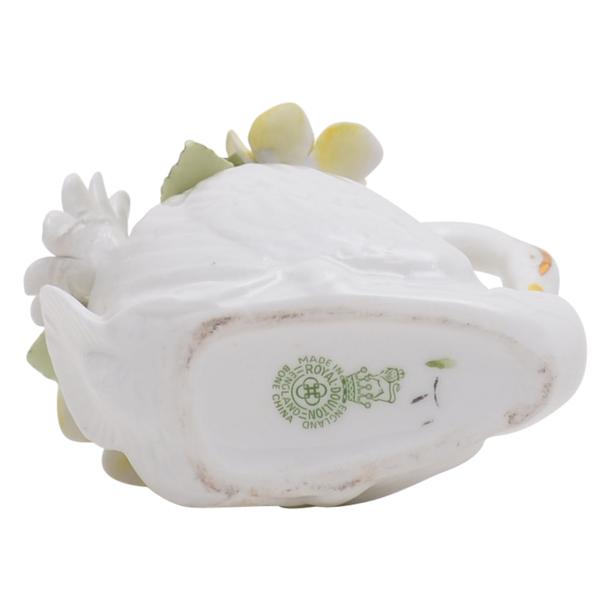 Swan with flowers sculpture