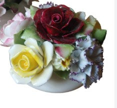 Bowl with flowers sculpture