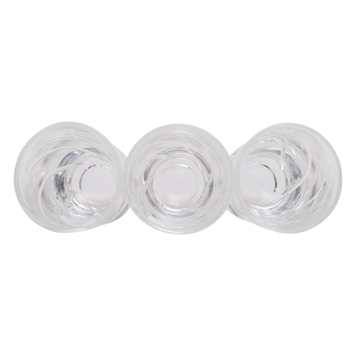 Set of three cut glass shot glasses