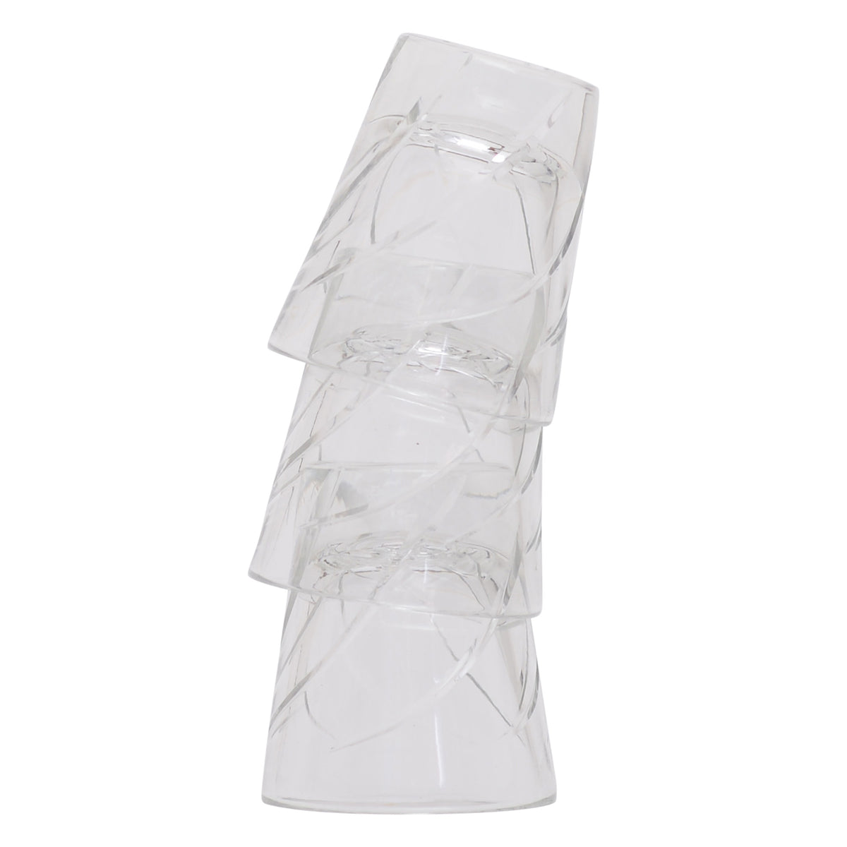 Set of three cut glass shot glasses