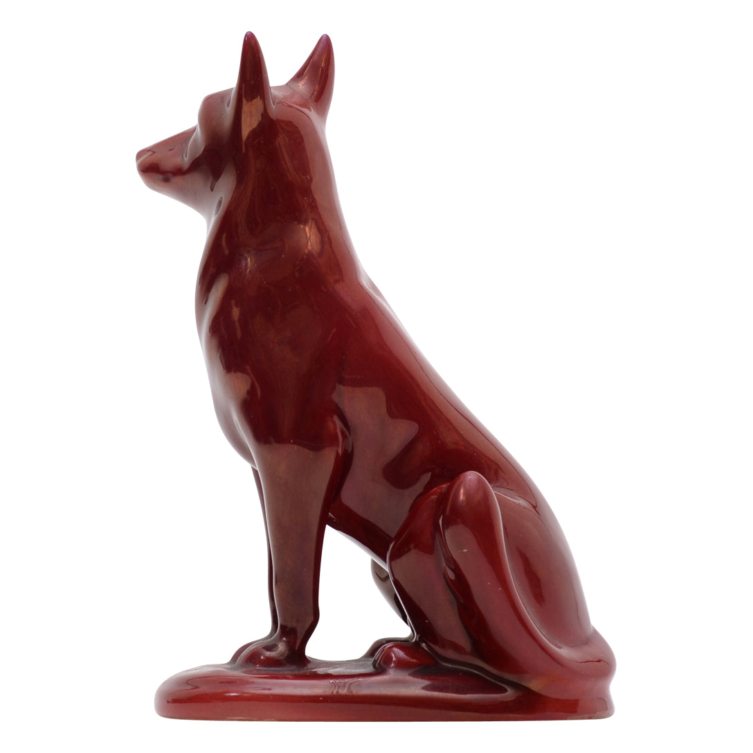 German dog seatting flambe sculpture