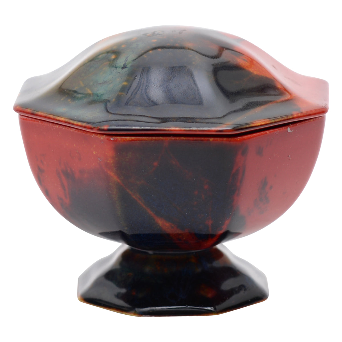 Bowl,footed,octagon shape,lid,3", sung,