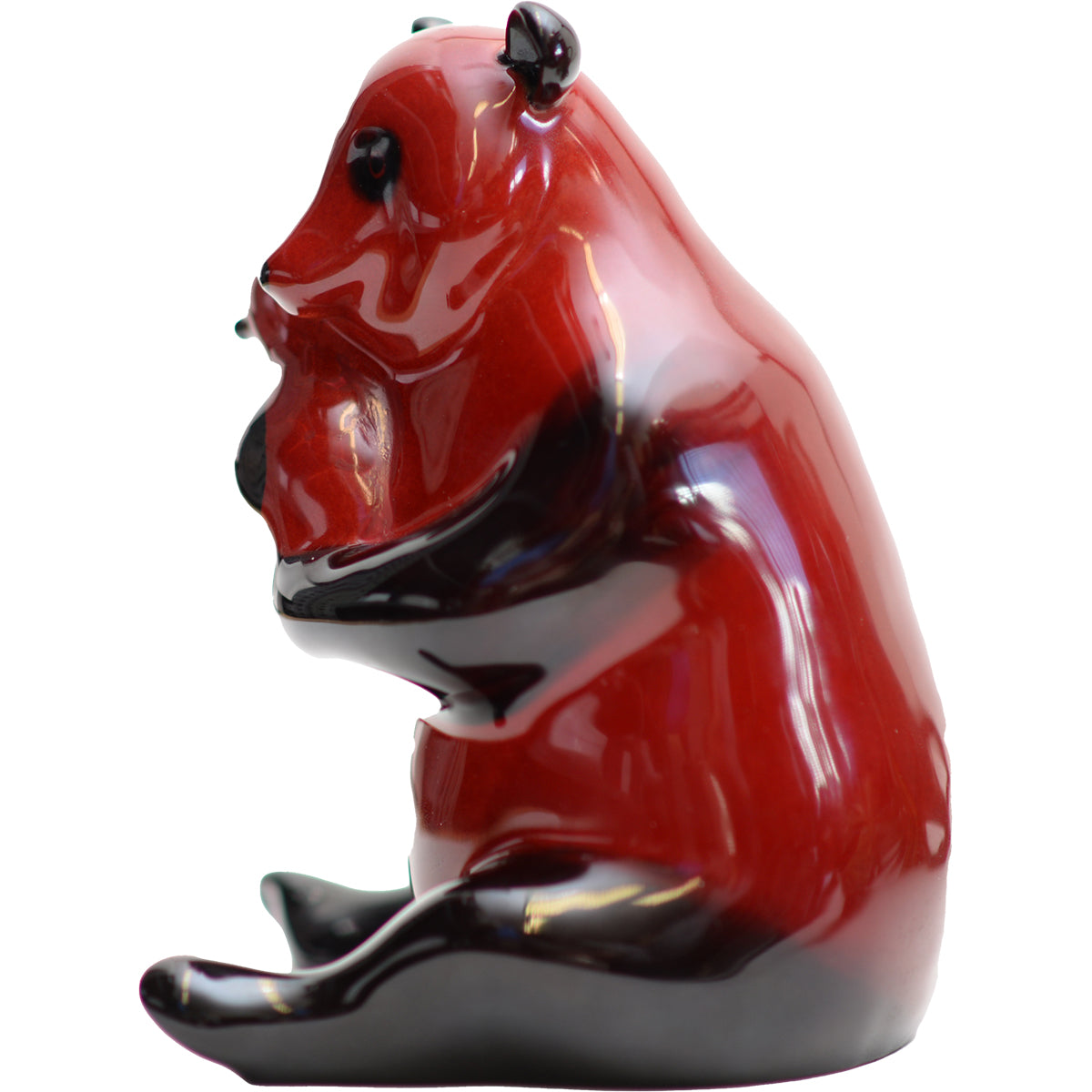 Panda bear hugging cub flambe prototype sculpture never put into production