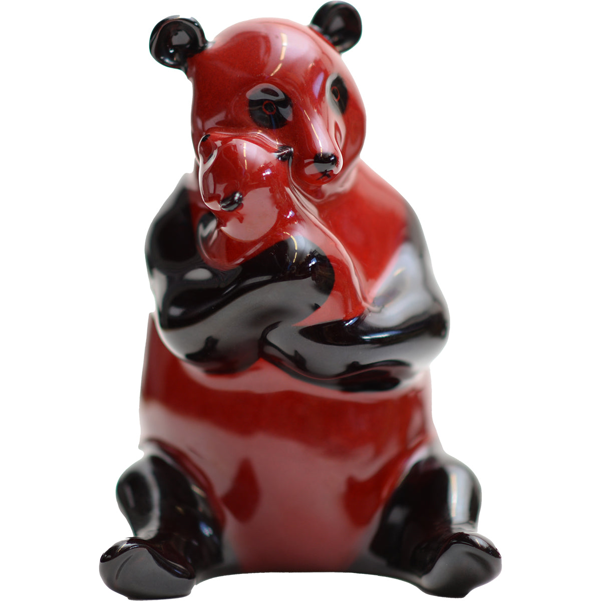 Panda bear hugging cub flambe prototype sculpture never put into production