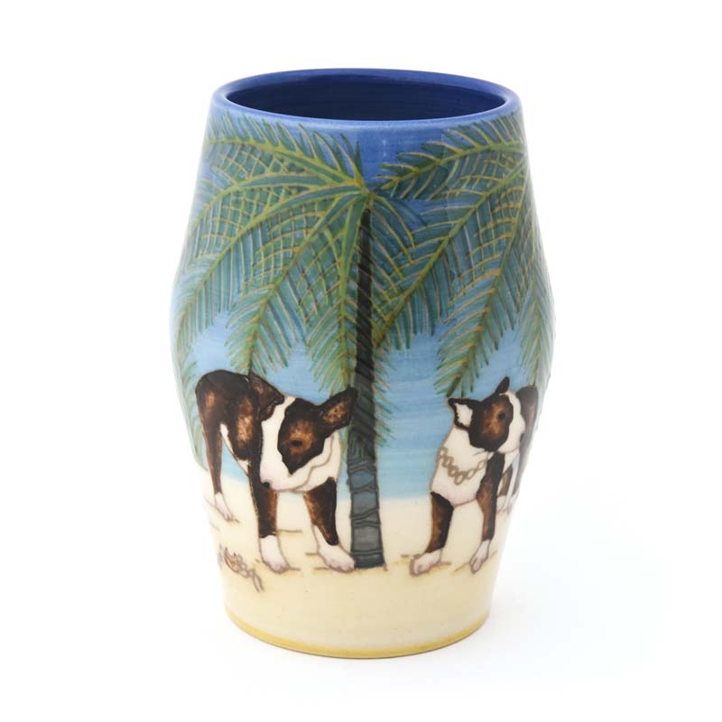 Oscar at Palm beach Vase - Bull Terrier