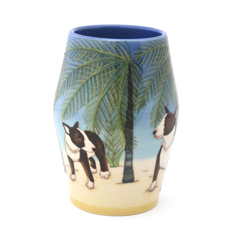 Oscar at Palm beach Vase - Bull Terrier