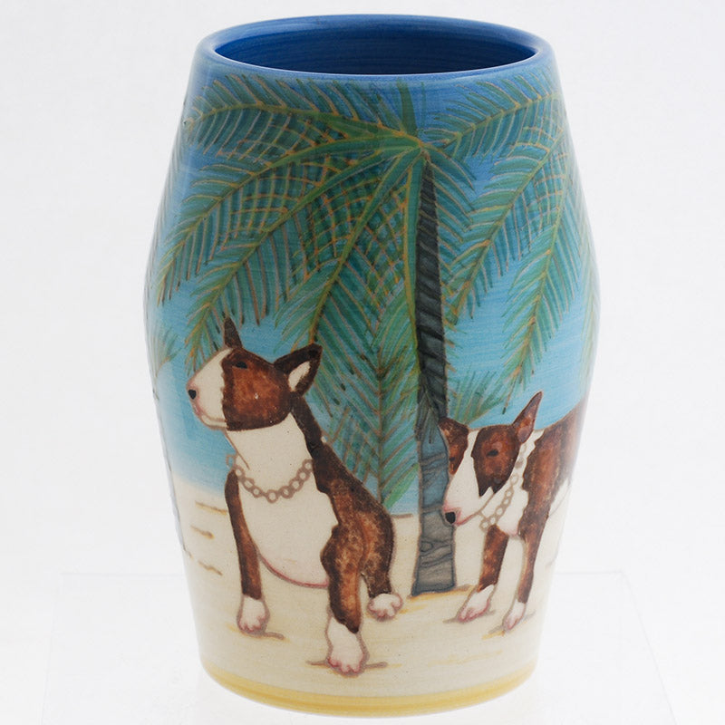 Oscar at Palm beach Vase - Bull Terrier