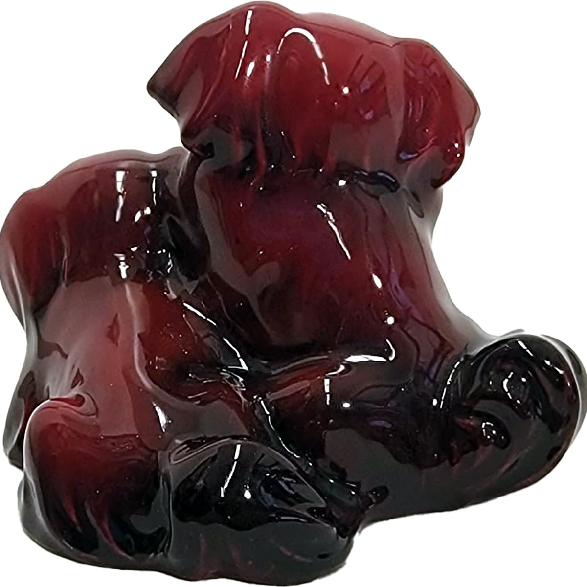 Two pekinese flambe sculpture HN927, model 544