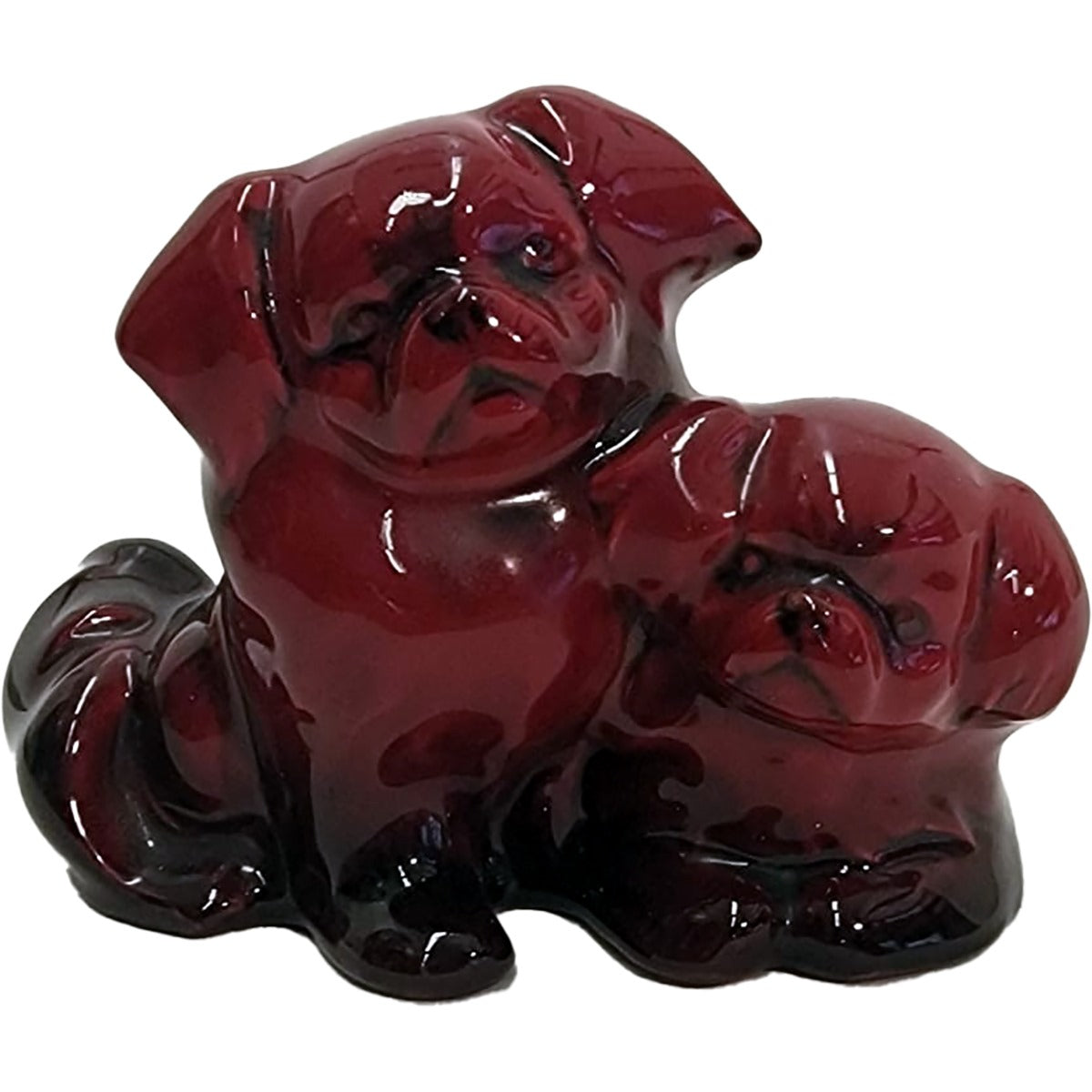 Two pekinese flambe sculpture HN927, model 544