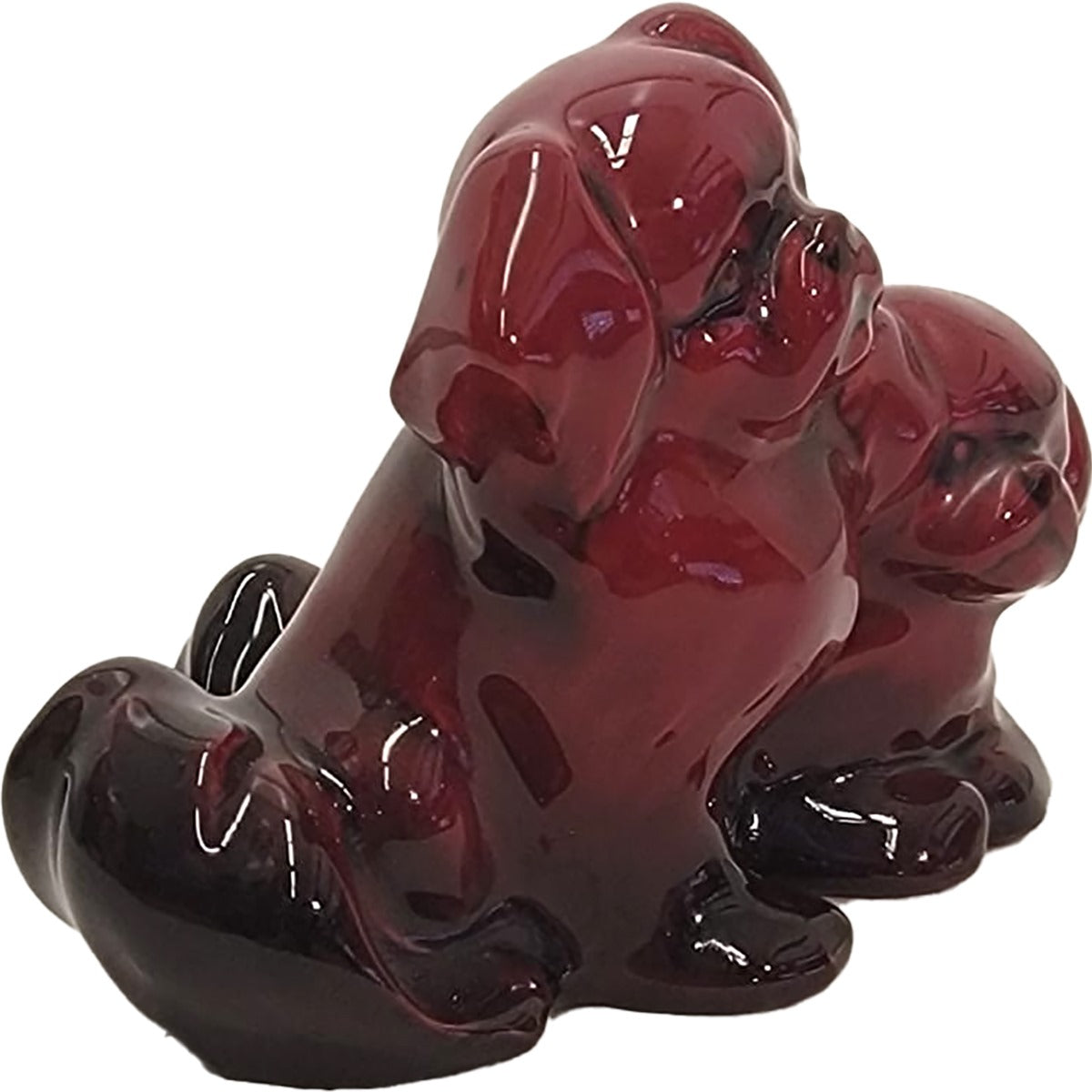 Two pekinese flambe sculpture HN927, model 544