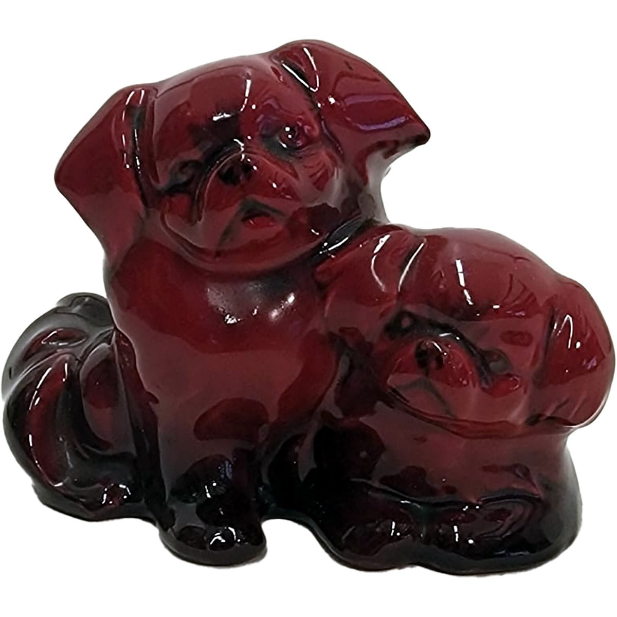 Two pekinese flambe sculpture HN927, model 544