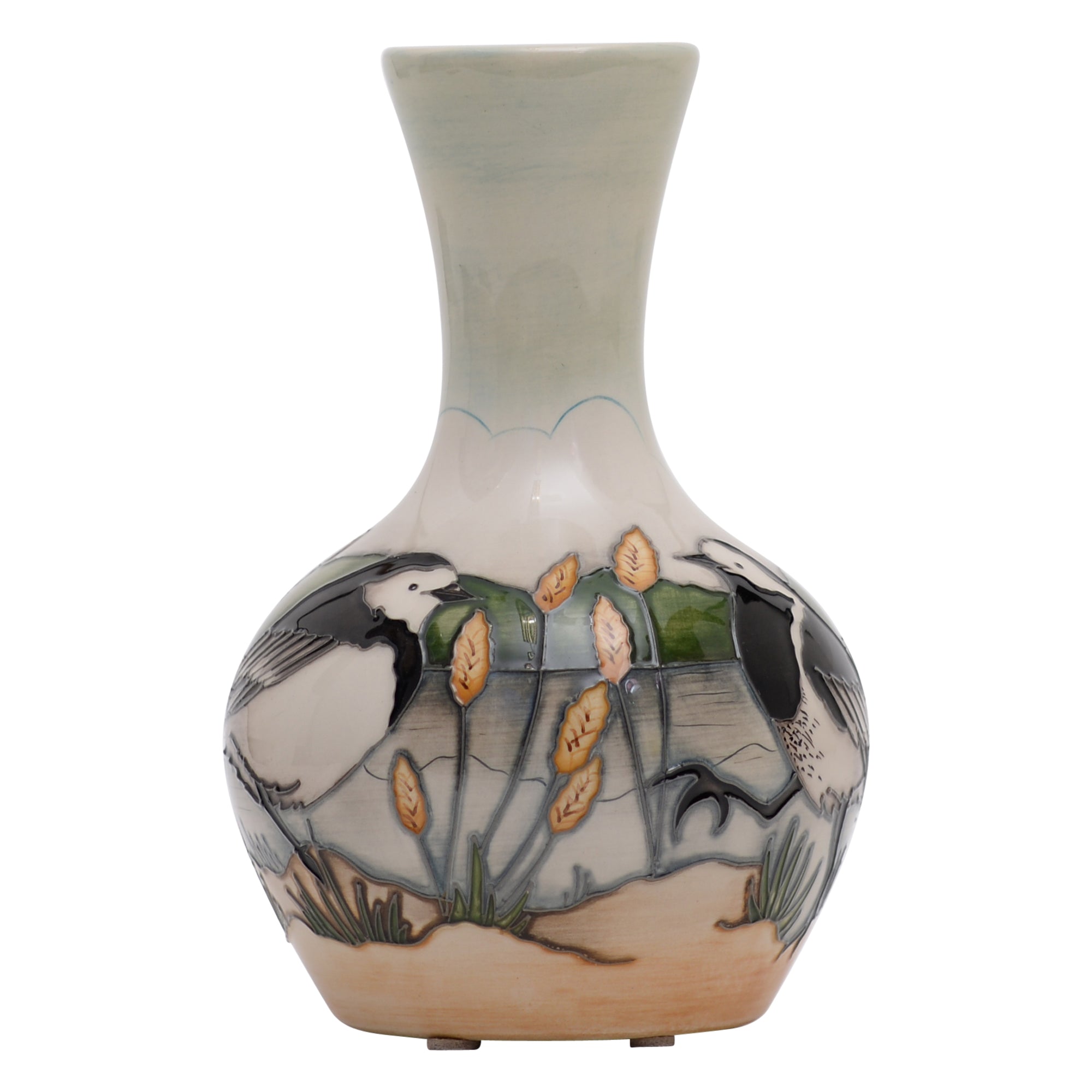 Vase,pheasants of snow hollow trail piece  shape 2