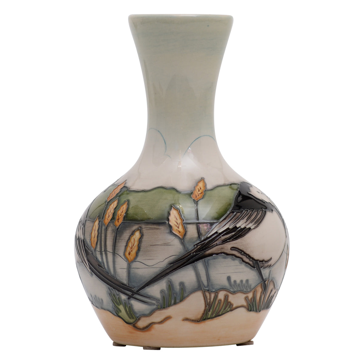 Vase,pheasants of snow hollow trail piece  shape 2