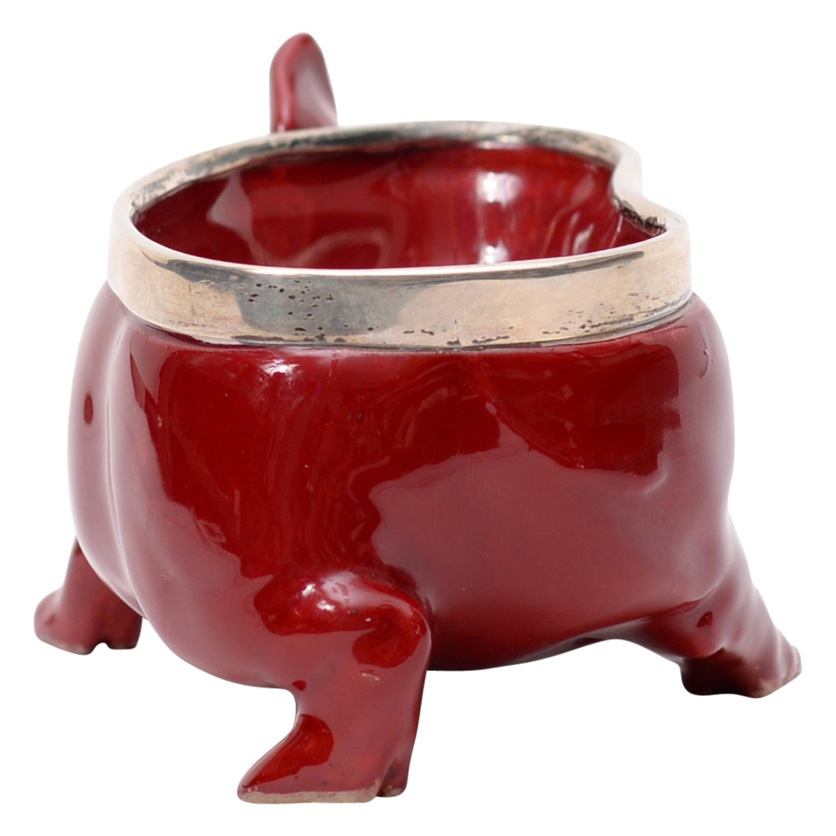 Pig flambe bowl with plated ring