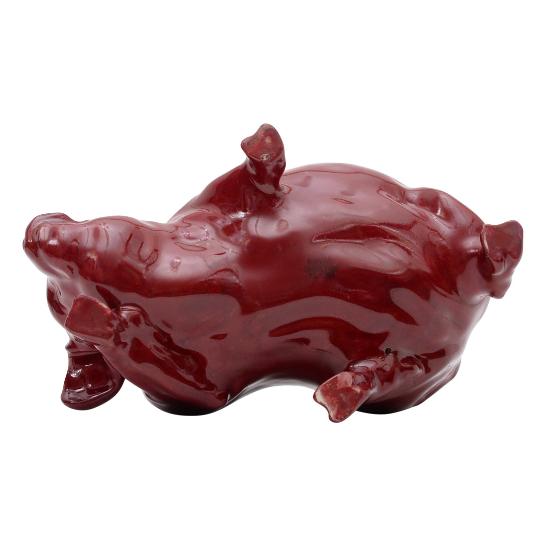 Pig flambe bowl with plated ring