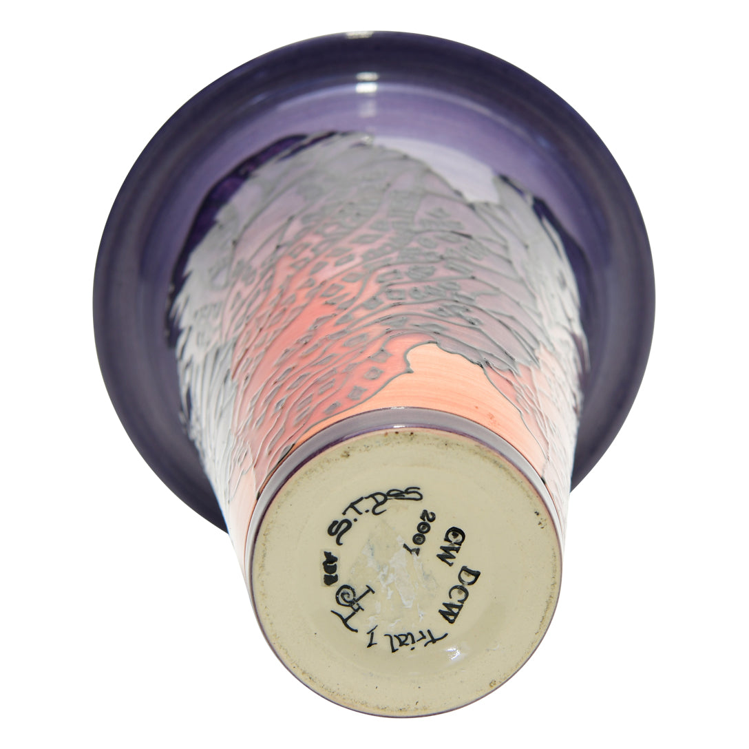Red cabbage flute vase