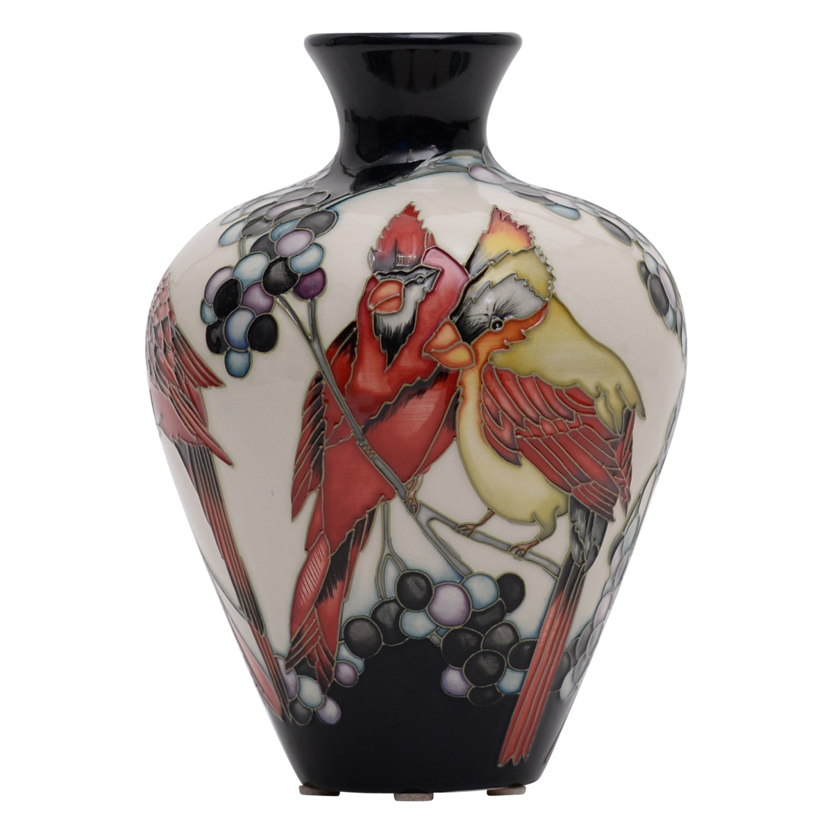 Red Cardinals Vase
