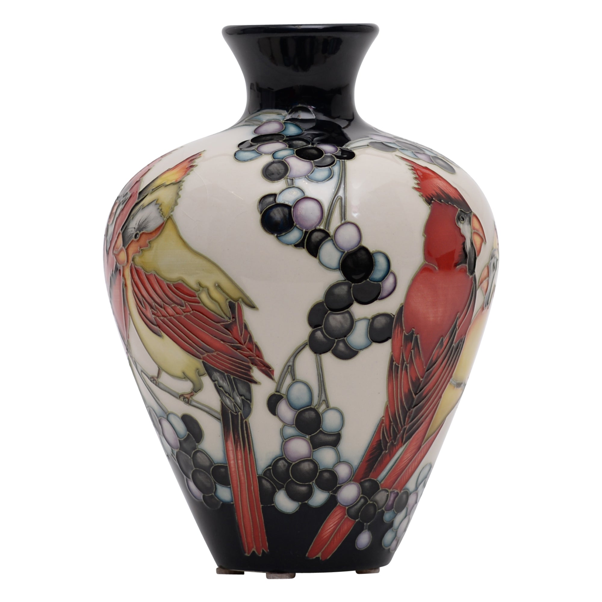 Red Cardinals Vase