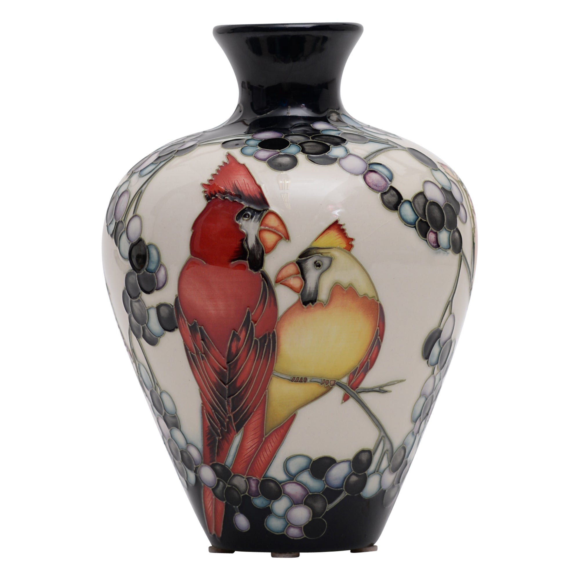 Red Cardinals Vase