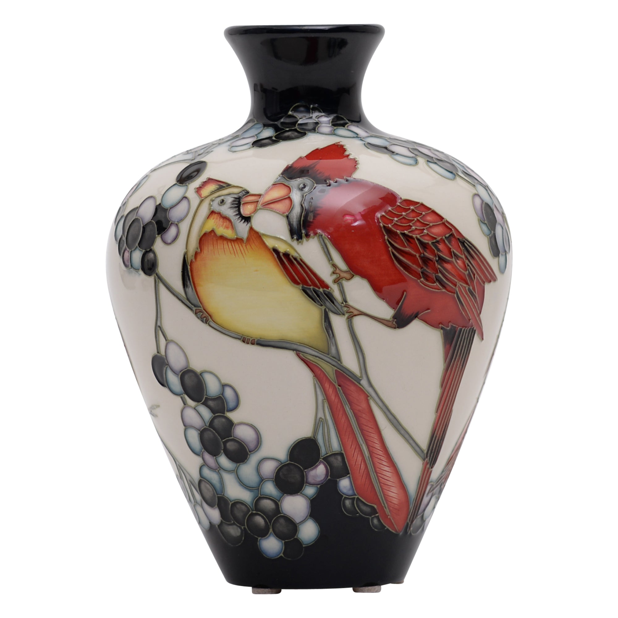 Red Cardinals Vase