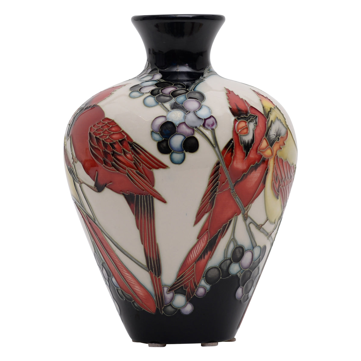 Red Cardinals Vase