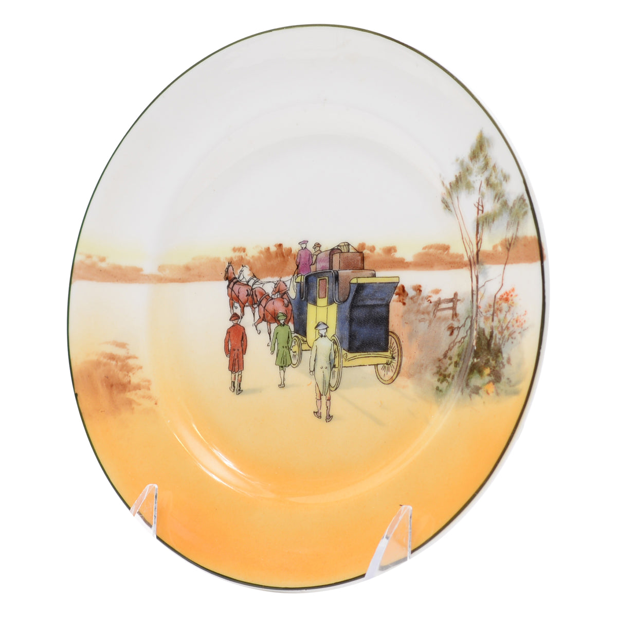 Hunting coaching scene plate Plate 7 in.