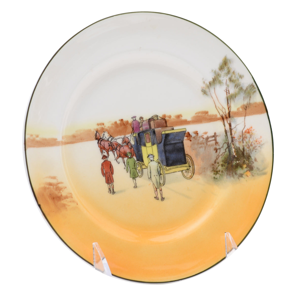 Hunting coaching scene plate Plate 7 in.