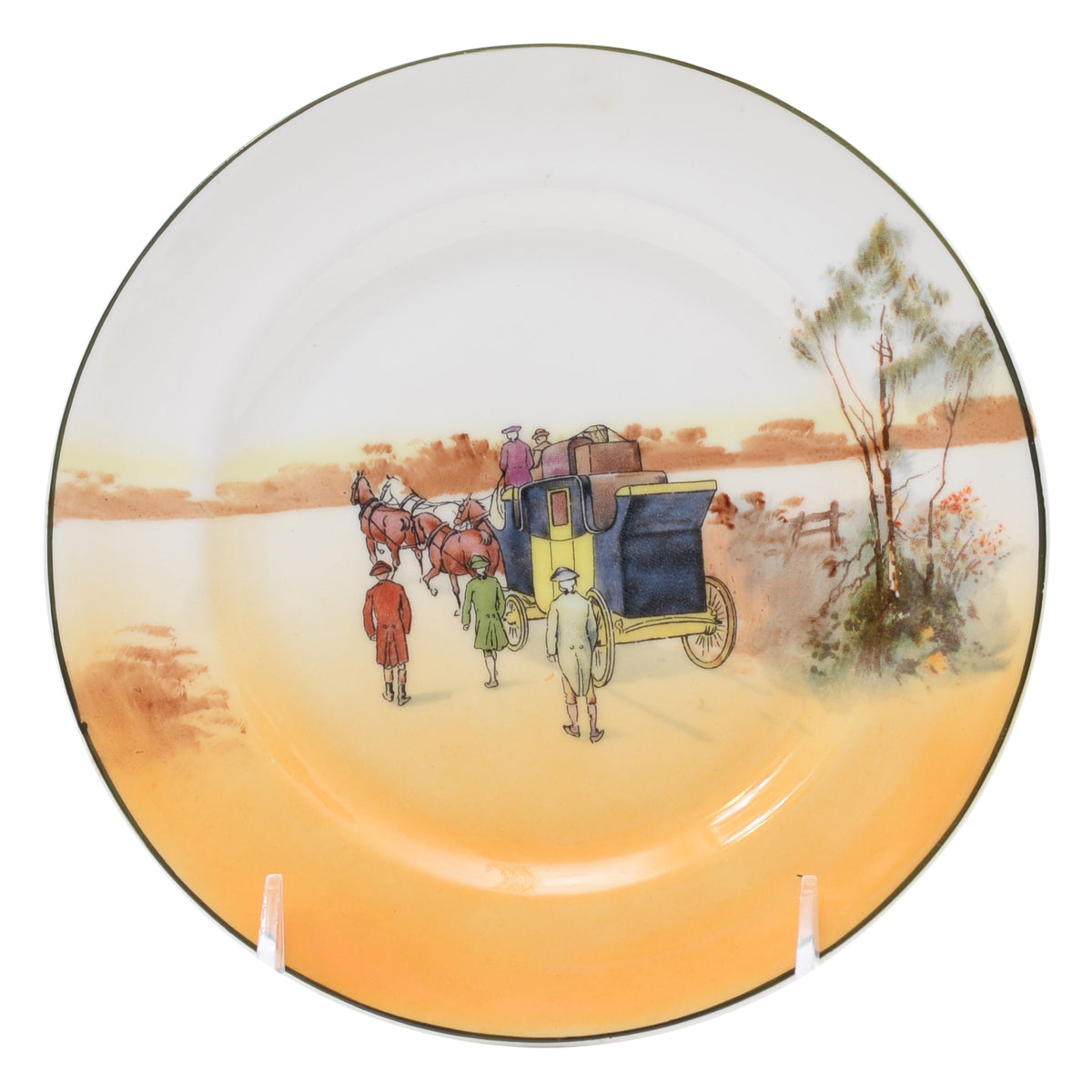 Hunting coaching scene plate Plate 7 in.