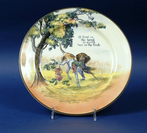 Proverb Plate Game Dog w/ Pheasant in Mouth- RARE
