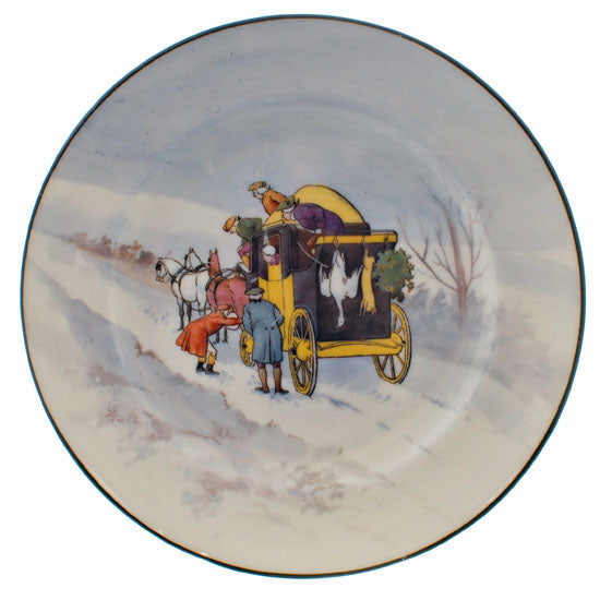 Coaching Snow Scene Plate 6"