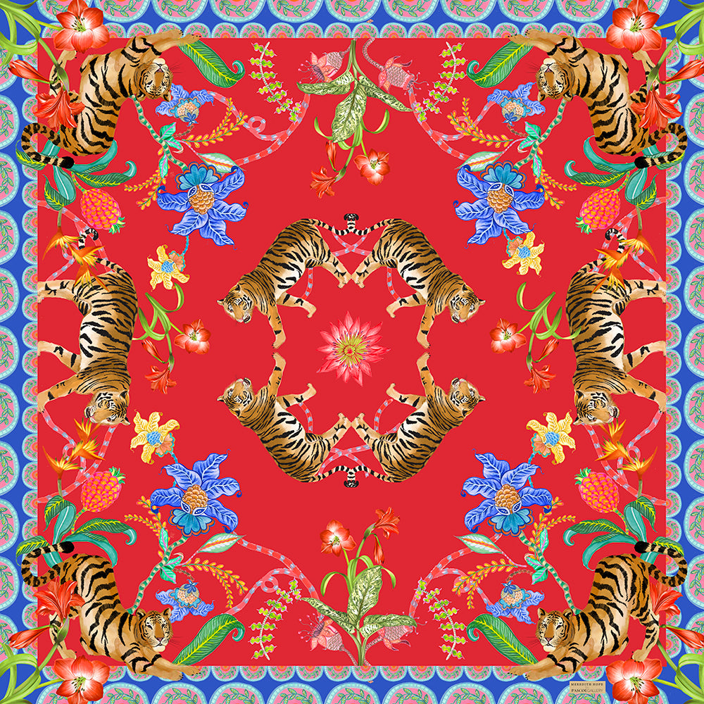 Tiger Scarf Red