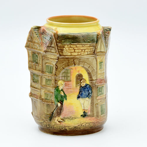 Fat boy and poor Joe raised vase