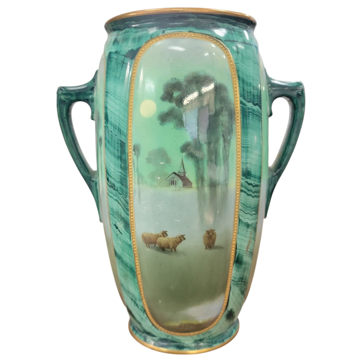 Sheep by moonlight vase