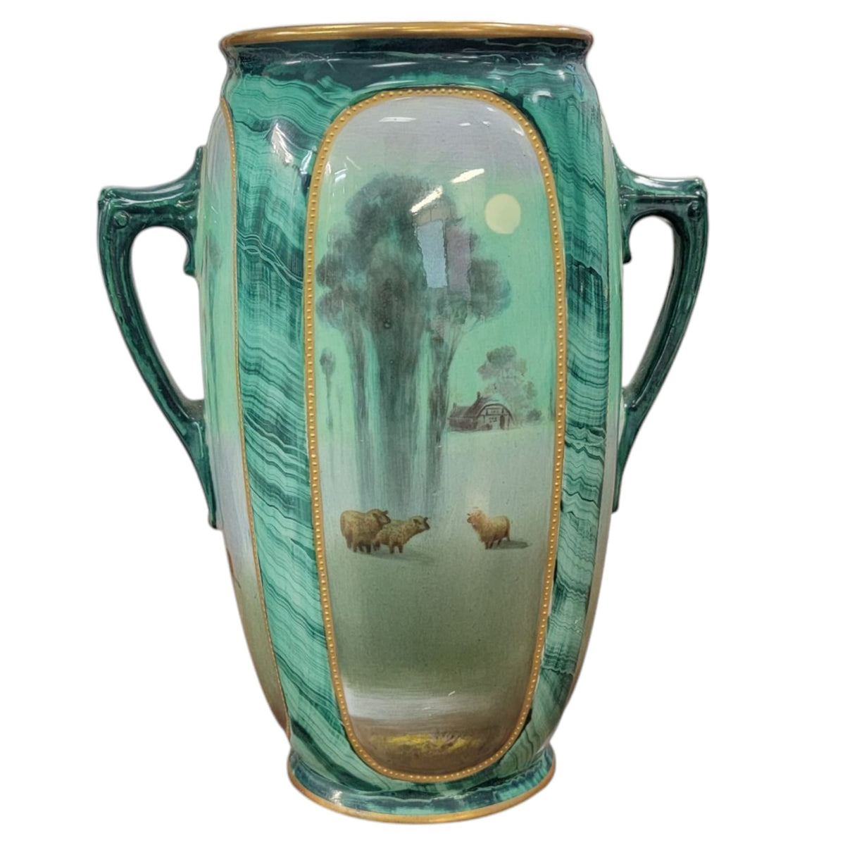 Sheep by moonlight vase