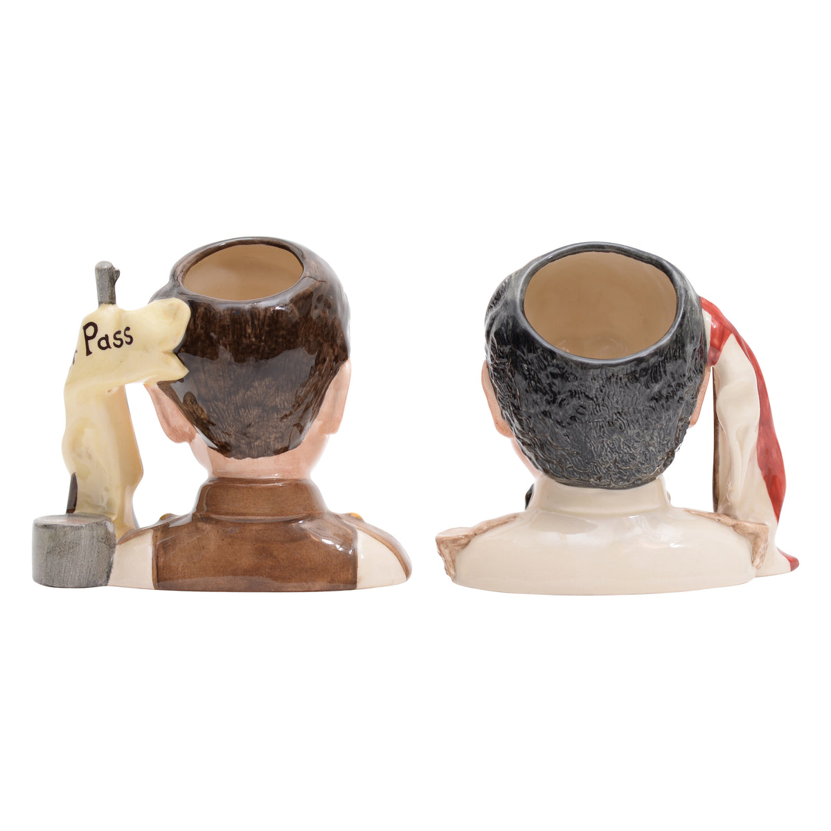 Pair of Sid James & Charles Hawtrey character jugs