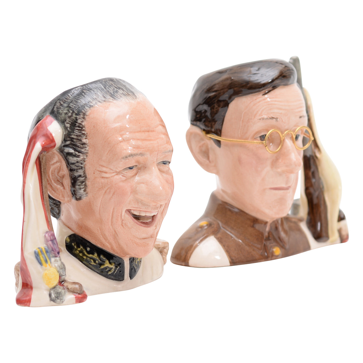 Pair of Sid James & Charles Hawtrey character jugs