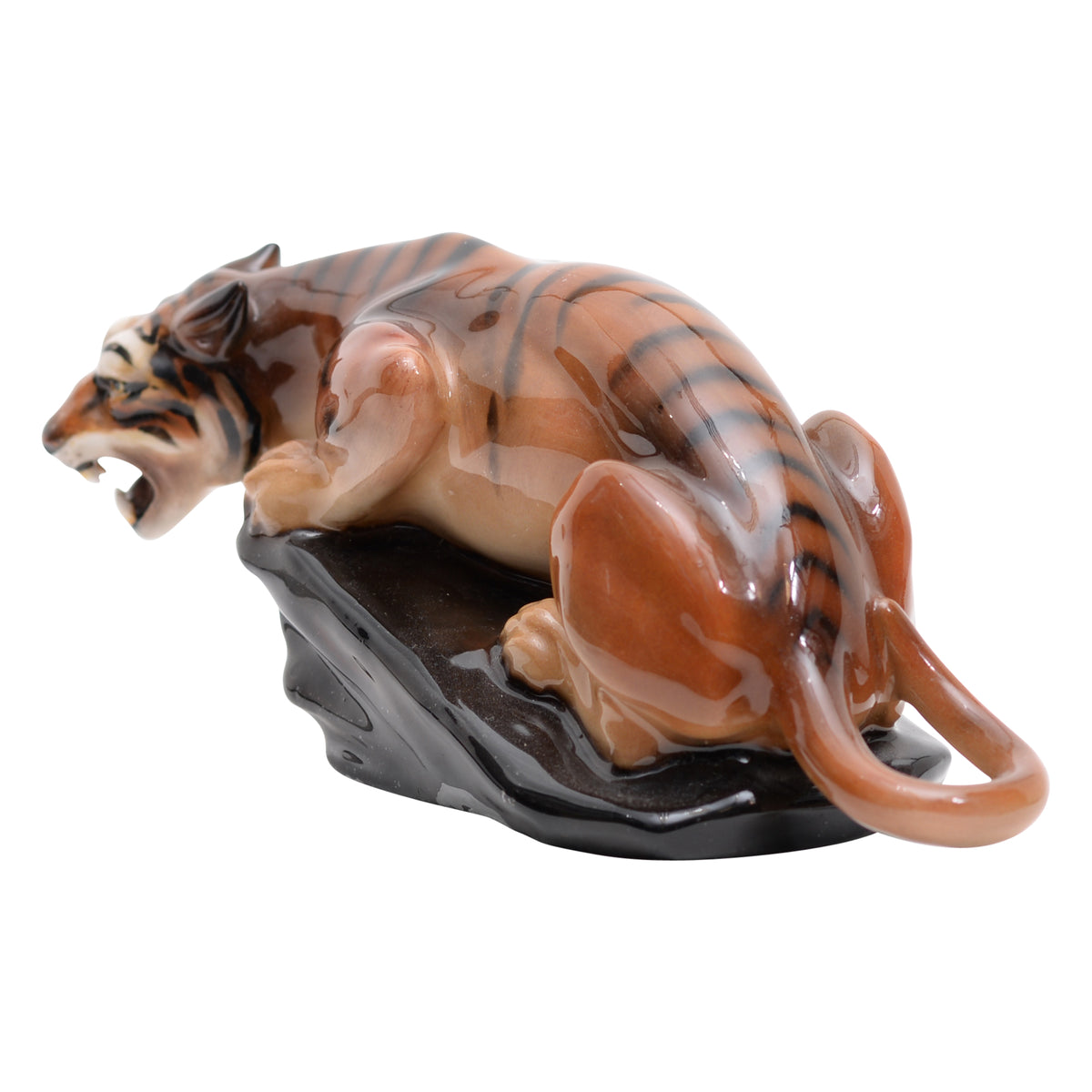 Tiger on a rock animal figurine
