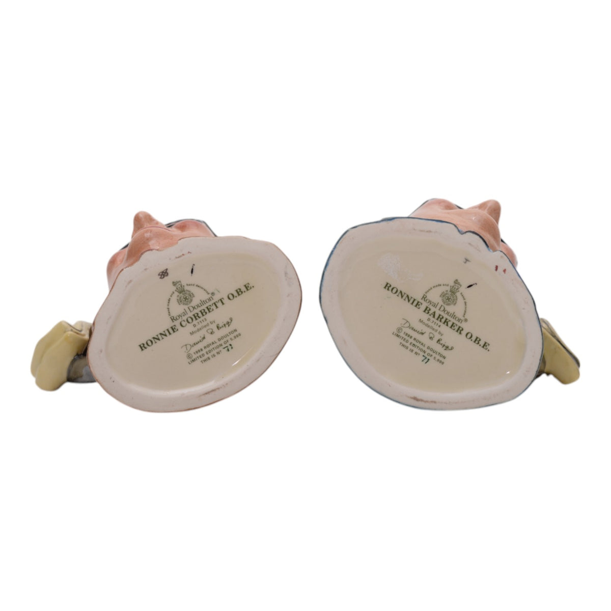Pair of Ronnie Corbett & Ronnie Barker charachter jugs