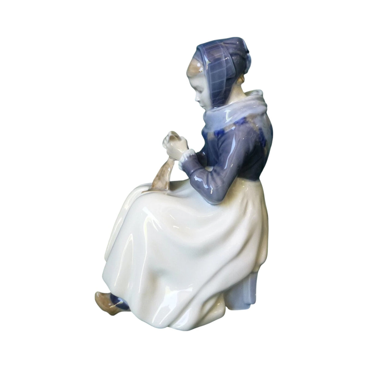 Woman Knitting figurine