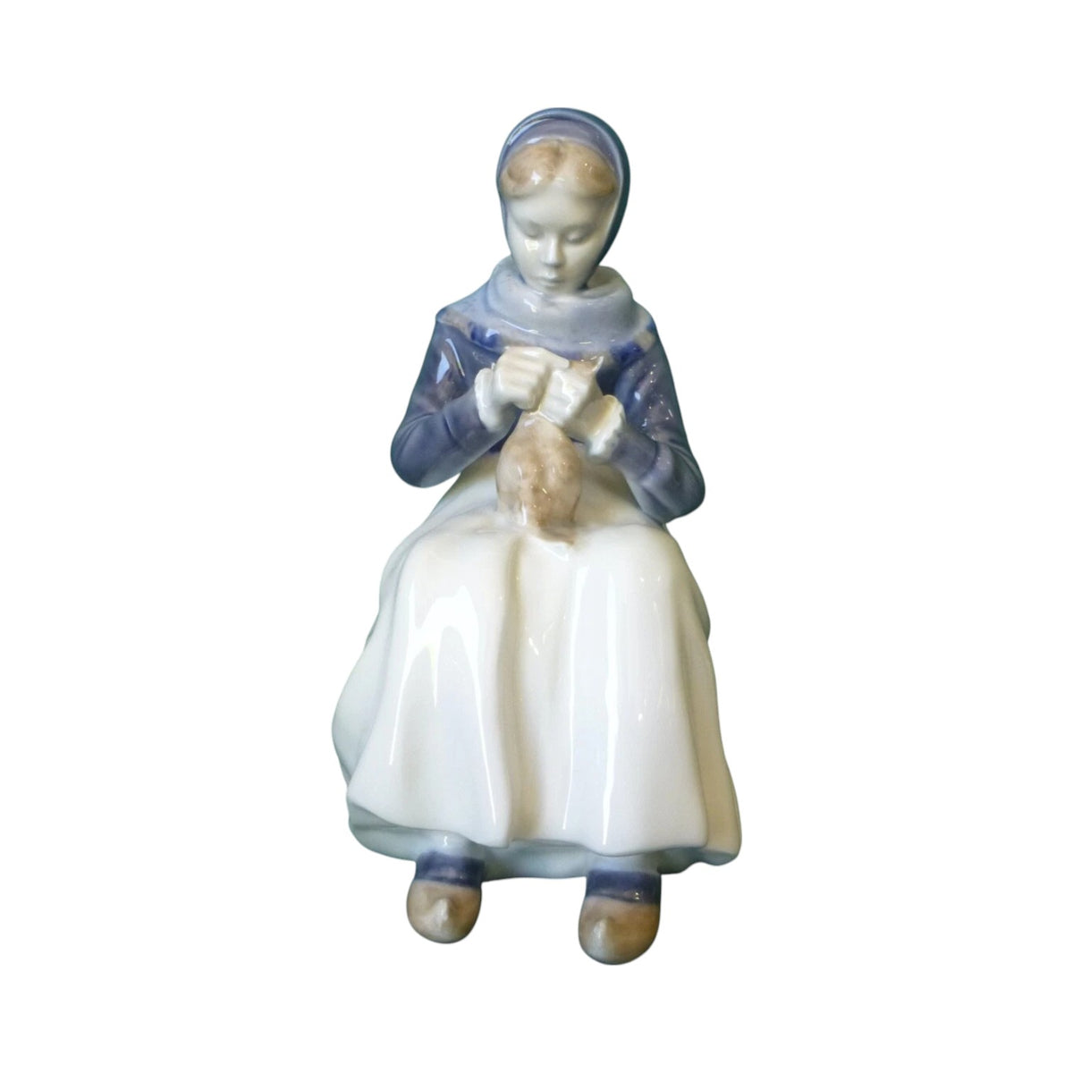Woman Knitting figurine