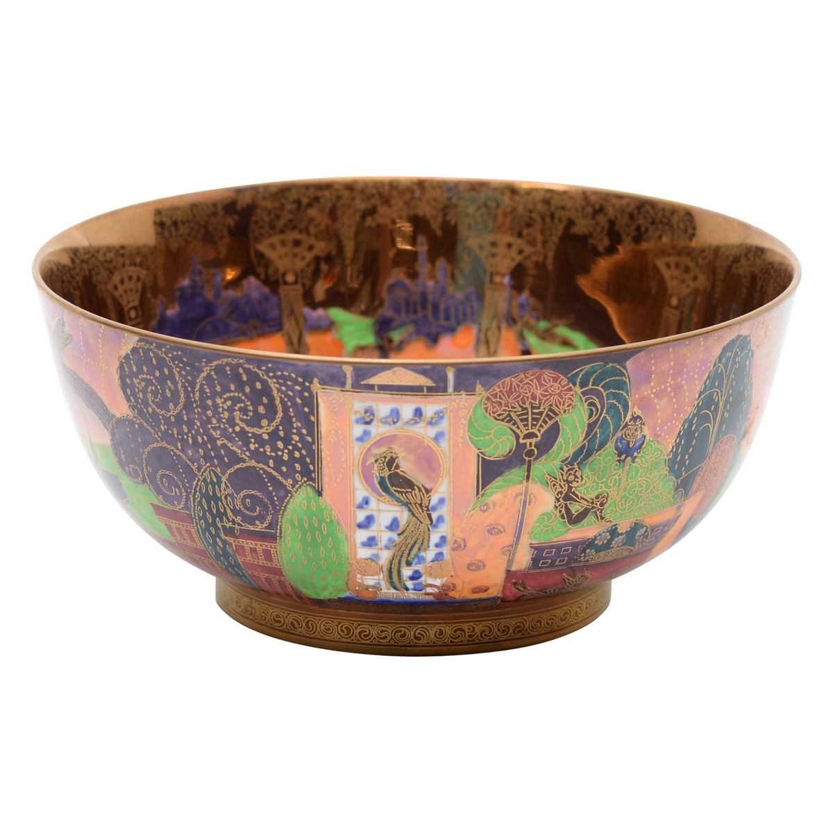 A Wedgwood 'Bird in a Hoop', a Flame Fairyland 
