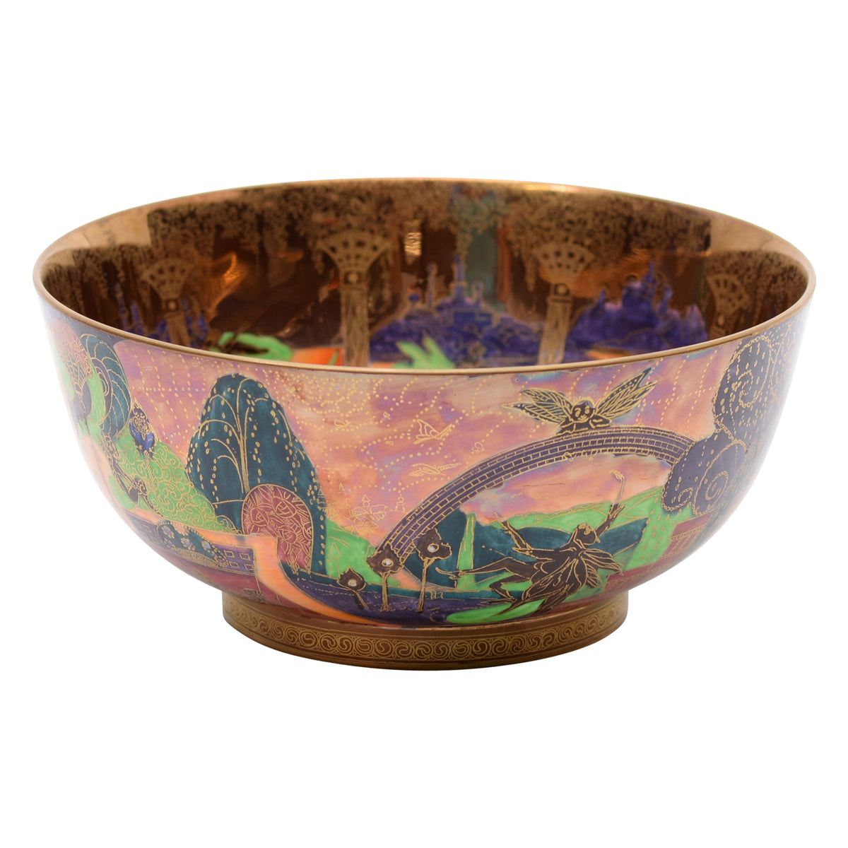 A Wedgwood 'Bird in a Hoop', a Flame Fairyland 
