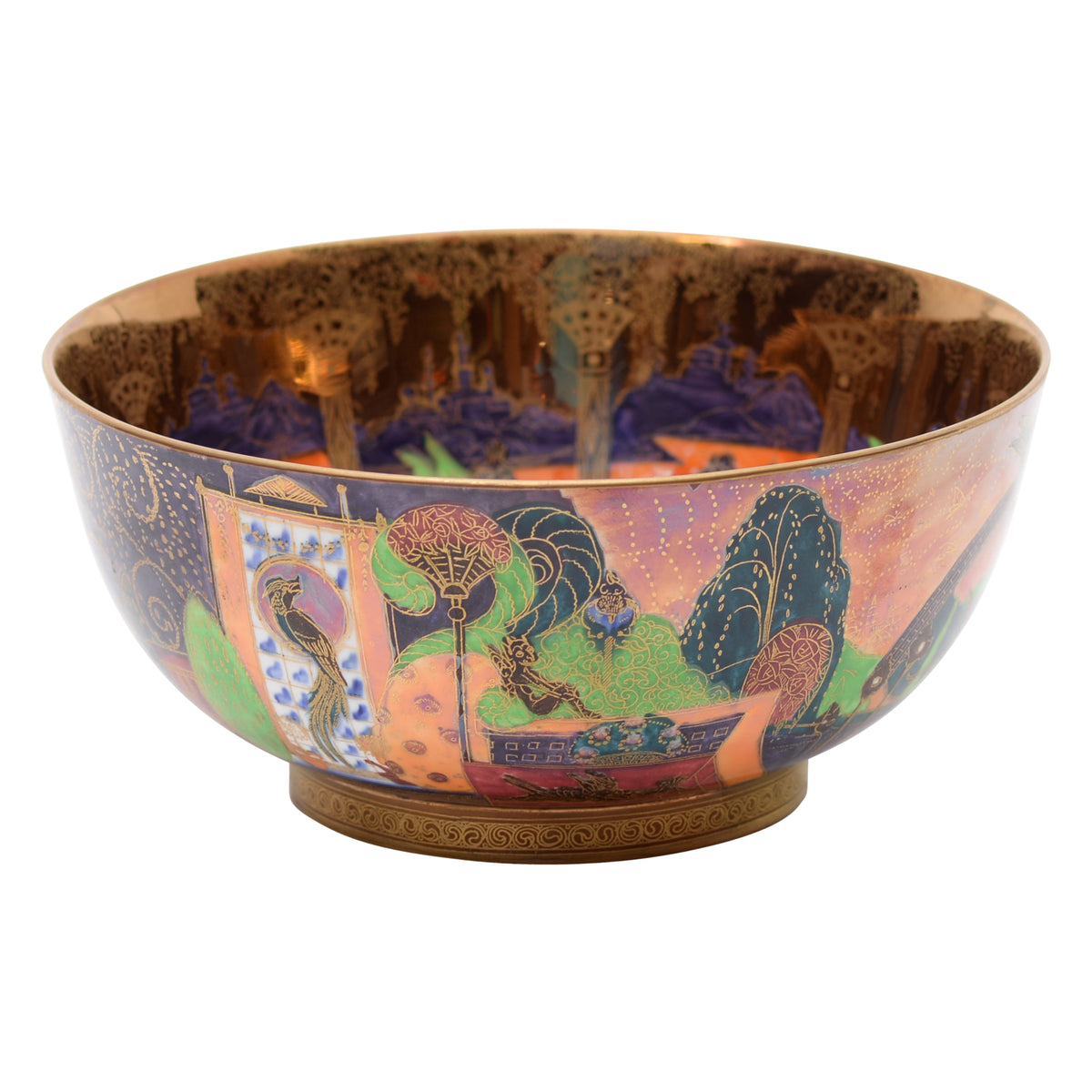 A Wedgwood 'Bird in a Hoop', a Flame Fairyland 