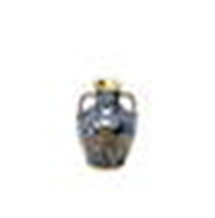 Wedgwood England Lustre Gilt Cats Porcelain Blue Miniature Vase 