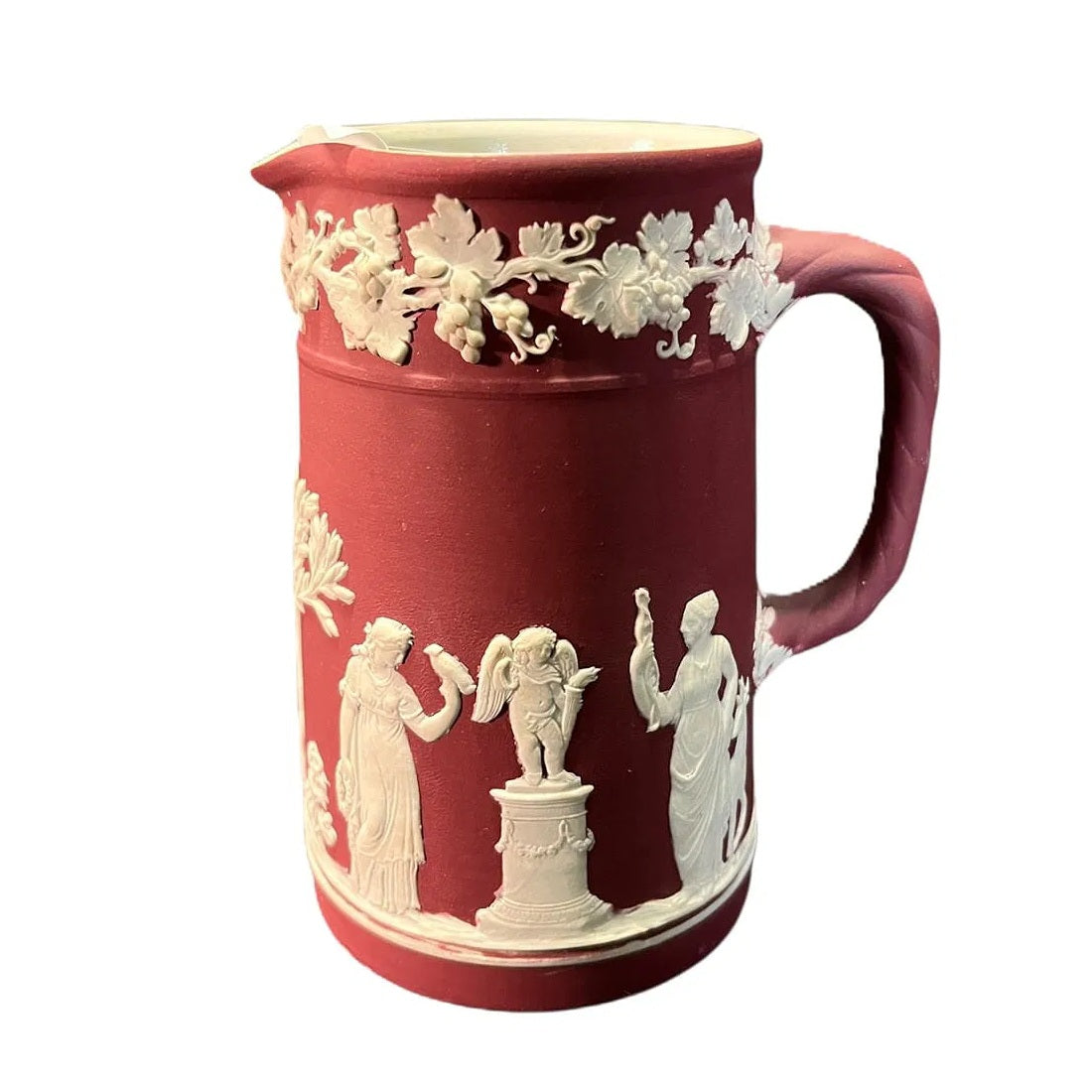 Crimson colored pitcher